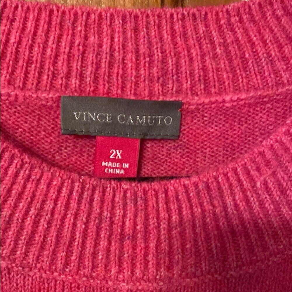 Vince Camuto Pink Crew Neck Sweater Cozy Knit - Picture 3 of 8